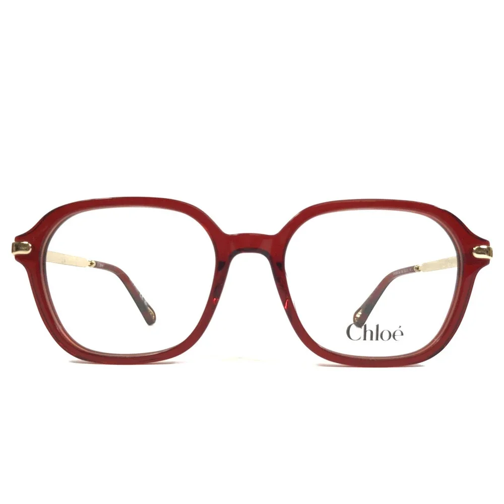Chloe Eyeglasses Frames CH0361OA 004 Burgundy Clear Red Gold Asian Fit 52-18-145
